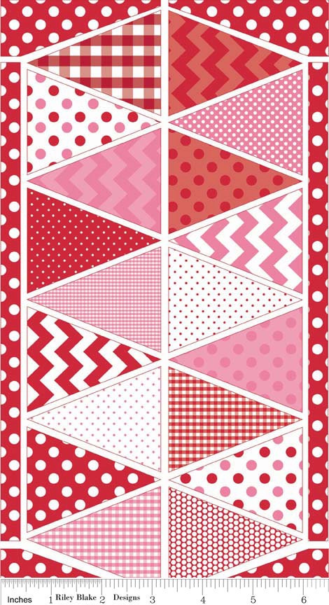 Riley Blake Designs Holiday Banners - Valentines Red (P560-Red) - 1 panel - stitchesngiggles4U Riley Blake Designs Holiday Banners - Valentines Red (P560-Red) - 1 panel - stitchesngiggles4U
