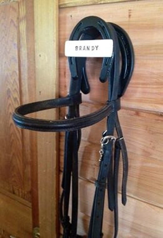 Personalized Horseshoe Bridle Hanger Hook with by sunshineceramics