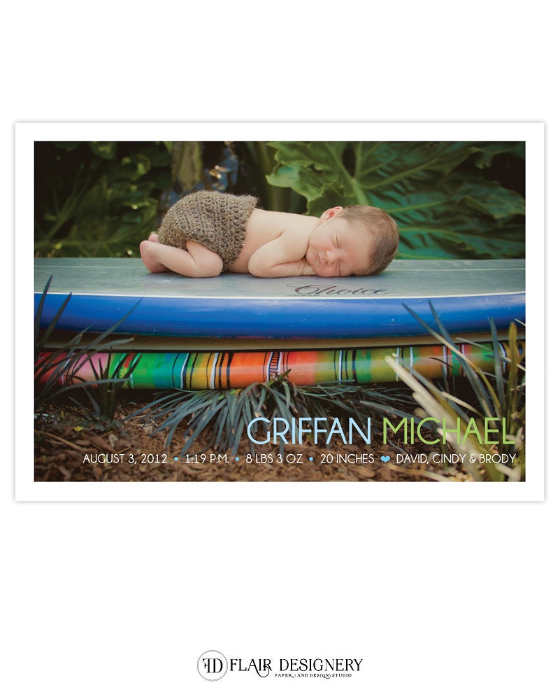 Set of 50 Photo Birth Announcements - Hello World Birth Announcement by Flair Designery Il_570xn