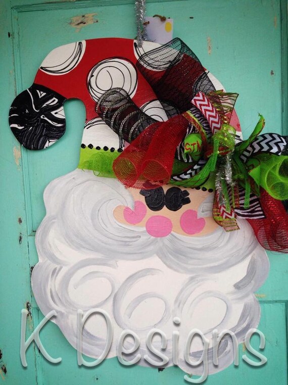 Items similar to ORIGINAL Fun, funky Santa Claus door hanging