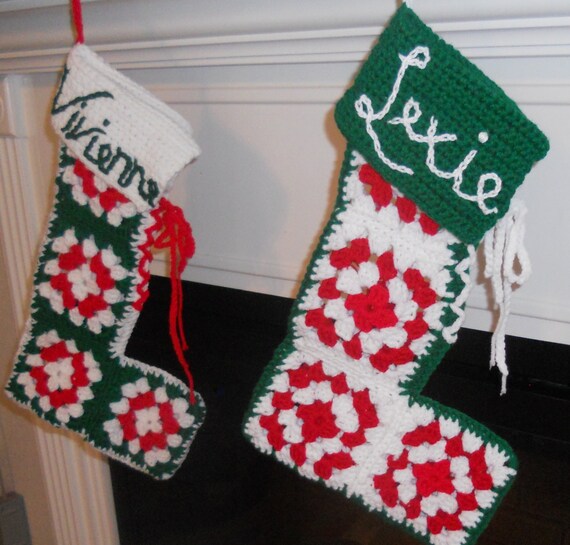Items similar to Christmas Stocking Pattern - Retro Granny ...