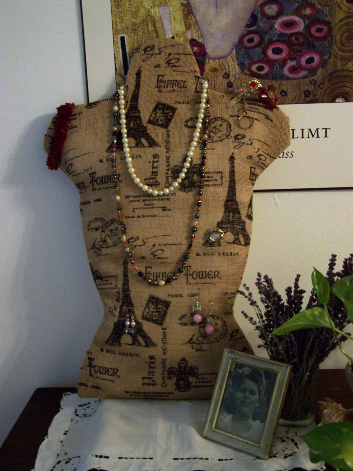 Items similar to Burlap Dress Form, Jewelry dress form, French inspired
