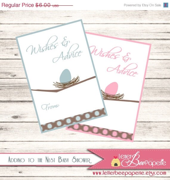 ON SALE Adding to the Nest Wishing Tree Tag - Great for Boy, Girl or Gender Neutral Baby Showers - DIY Printable File Il_570xn