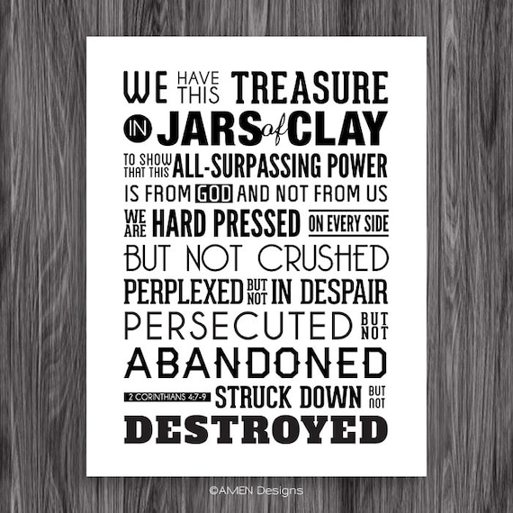 Jars of Clay. 2 Corinthians 479. 8x10in. DIY. by AmenPrintables