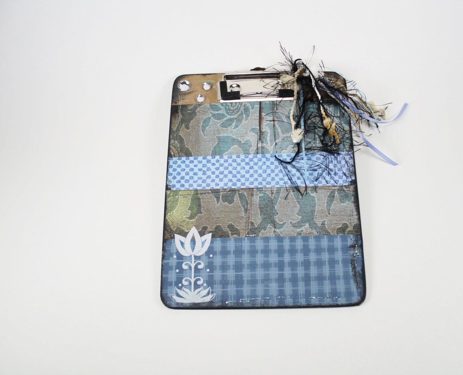 Clipboard, 6" X 8" Mini Clip Board, Mini Clipboard, Altered Art, Blue, To-Do List Holder, Teacher Appreciation
