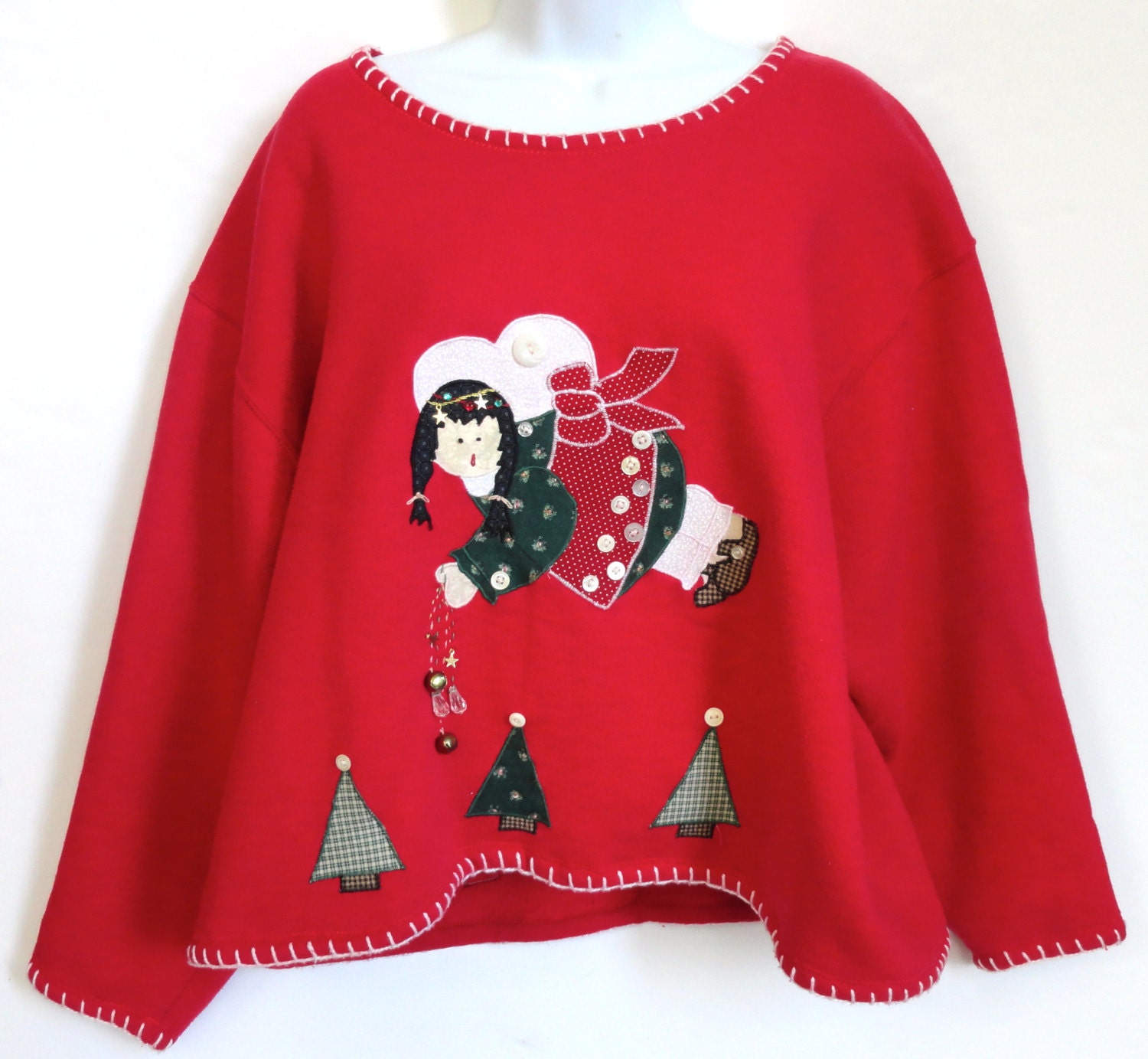 Tacky Country Christmas Sweater Sweatshirt Susan Sembera Original