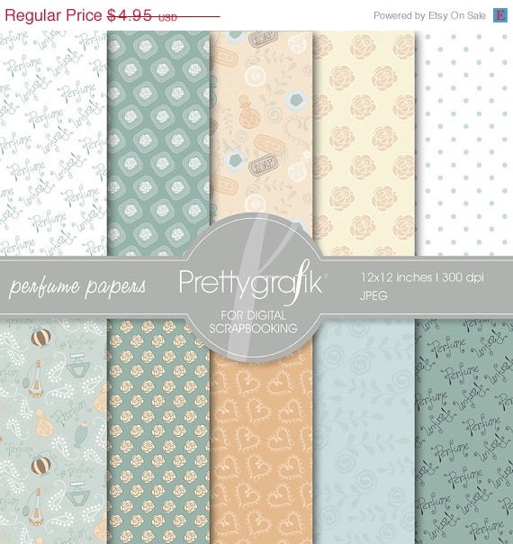 70% OFF SALE Perfume digital paper, commercial use, scrapbook papers, background - PS519 Il_570xn