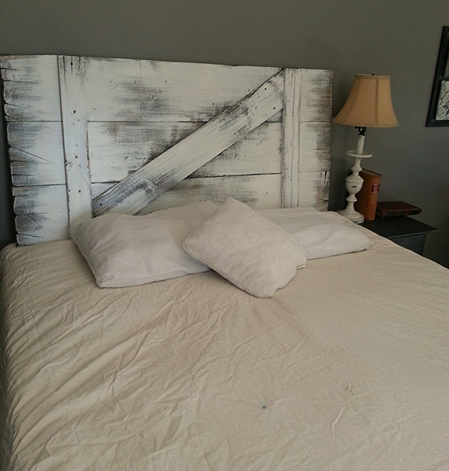 Painted Barn Door Headboard by Reclaimvintagecharm on Etsy