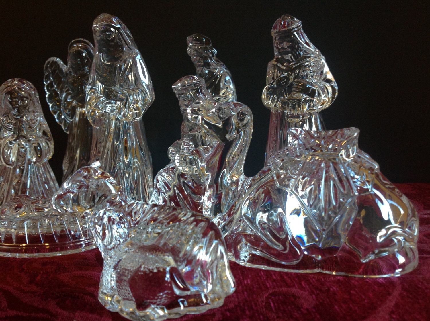 Vintage Princess House 13 Piece Crystal Nativity Set