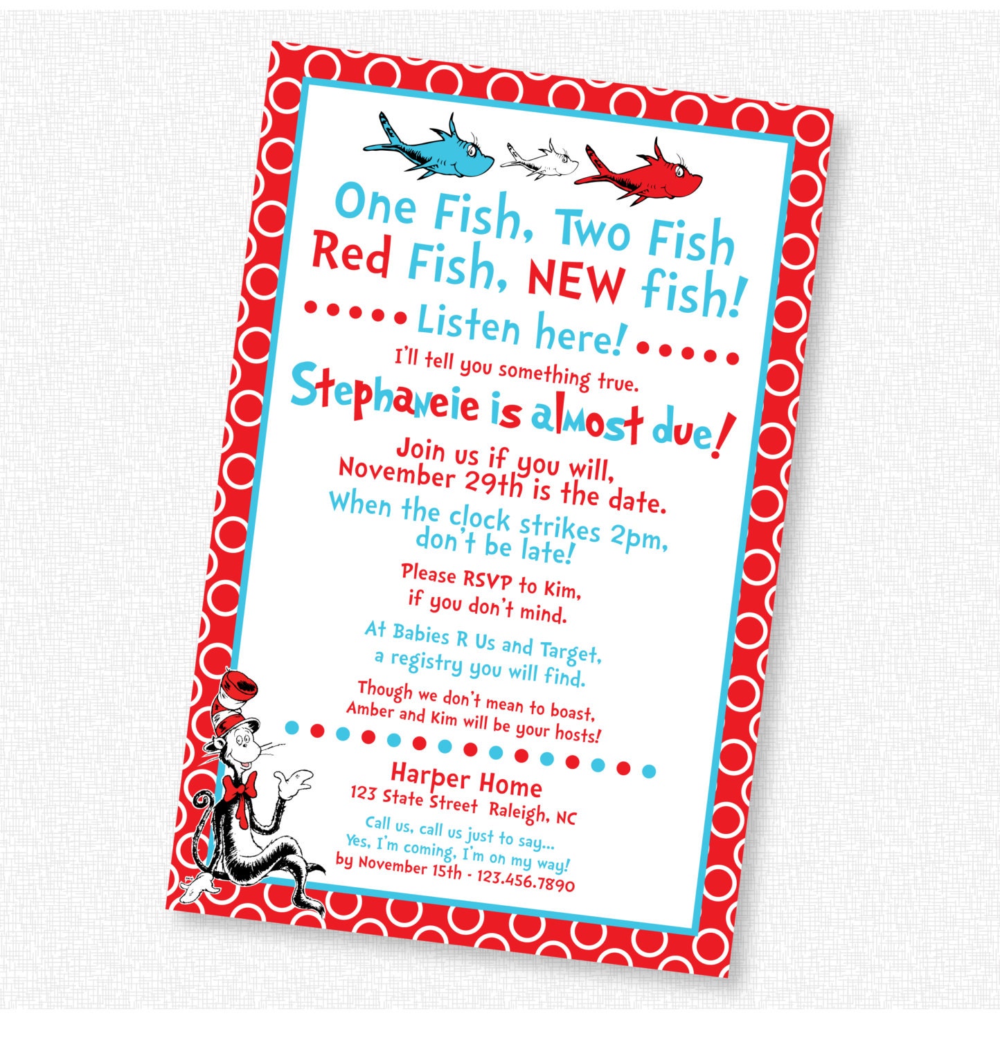 Dr Seuss Baby Shower Invitation by GridCreativeStudio on Etsy
