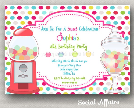 Candy Birthday Invitation - DIY Printable Invitation Il_570xn