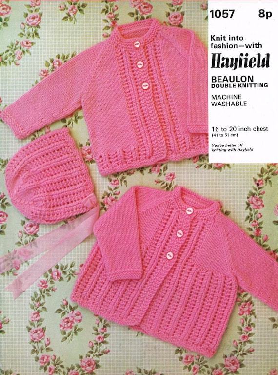 baby cardigan vintage knitting pattern PDF instant by ...