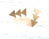 gold arrow stud earrings,Triangles studs earrings, arrow stud,minimalist gold earrings, geometric jewelry, geometric earrings - milijewelries