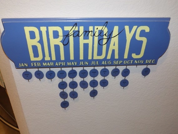 Custom made Family Birthday Calendar.