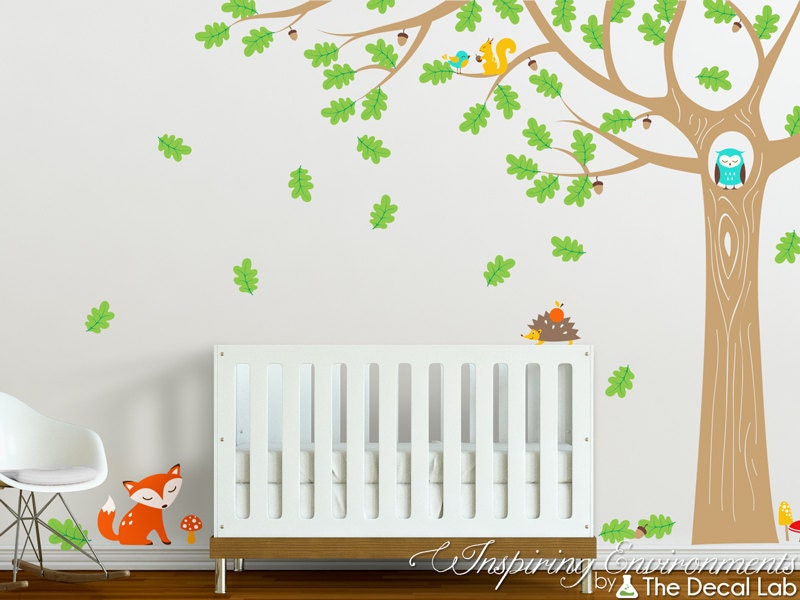 Oak Tree Wall Decal Floor to Ceiling Nursery Decal by DecalLab