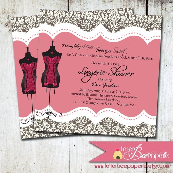 Sassy & Sweet Bachelorette / Lingerie Shower Invitation - DIY Printable Invite - Girls Night Out - Wedding Shower - Fling Before the Ring Il_570xn