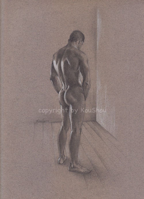 Print Fine Art Print Fine Art Drawing Male Nude In Pencil