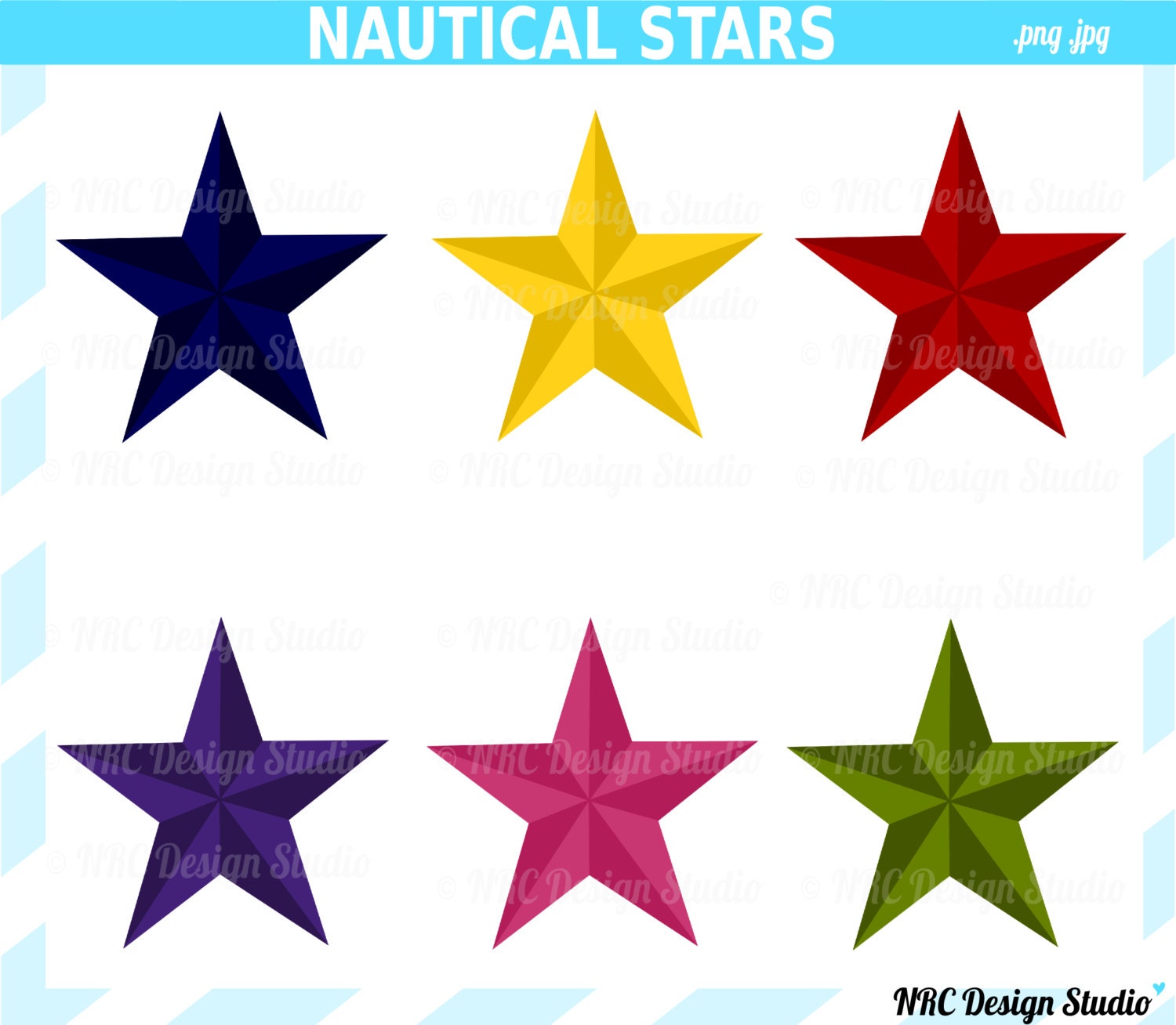 Summer Clip Art - Nautical Stars Clip Art - Digital Nautical Clipart Il_570xn