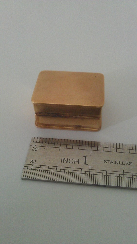 Vintage Brass Pill Box signed Volupte Tiny by Z3Collective on Etsy