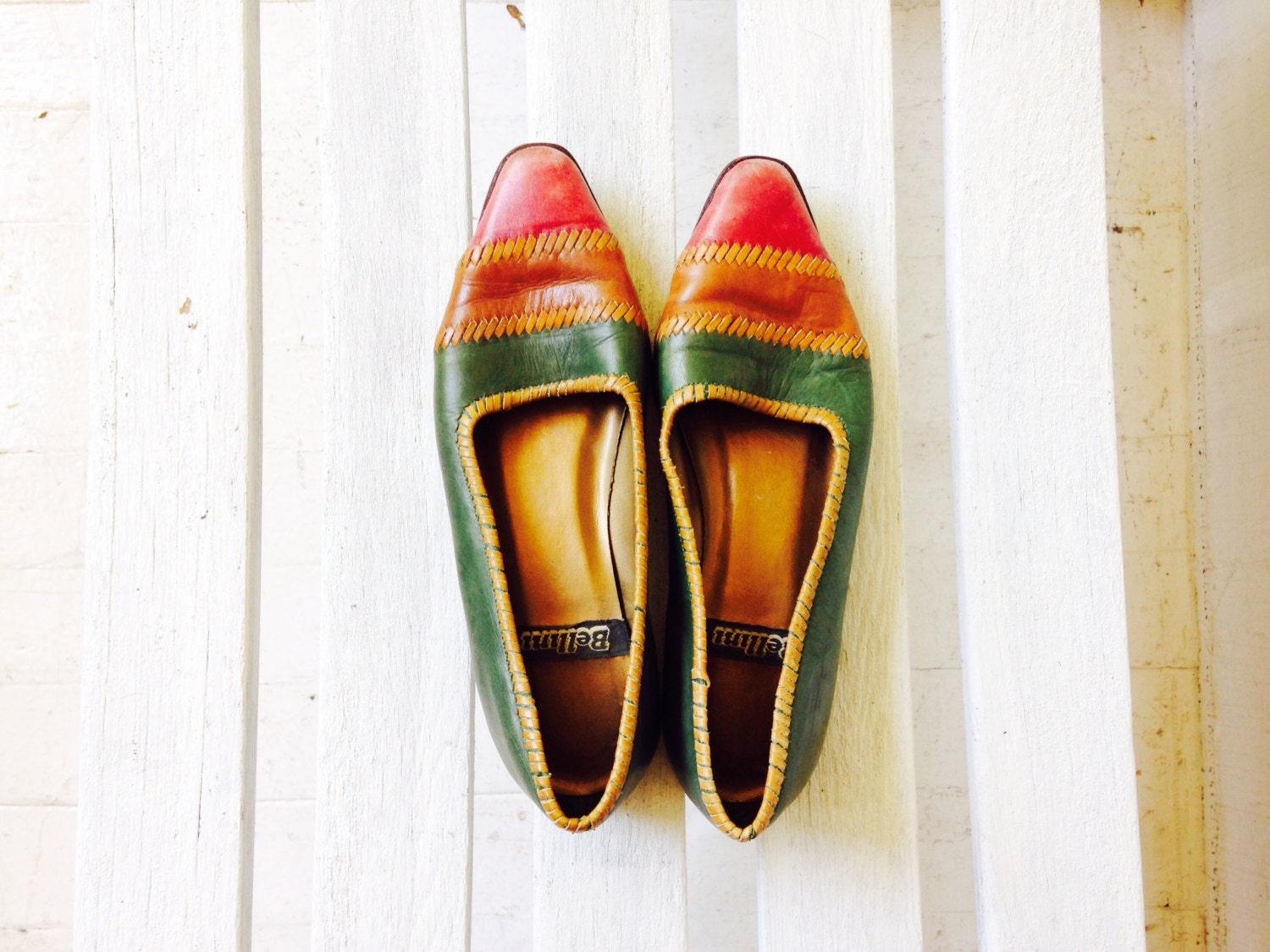 brown slip on flats