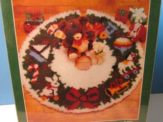 bernat latch hook christmas tree skirt kit by bernat latch hook christmas tree skirt kit by