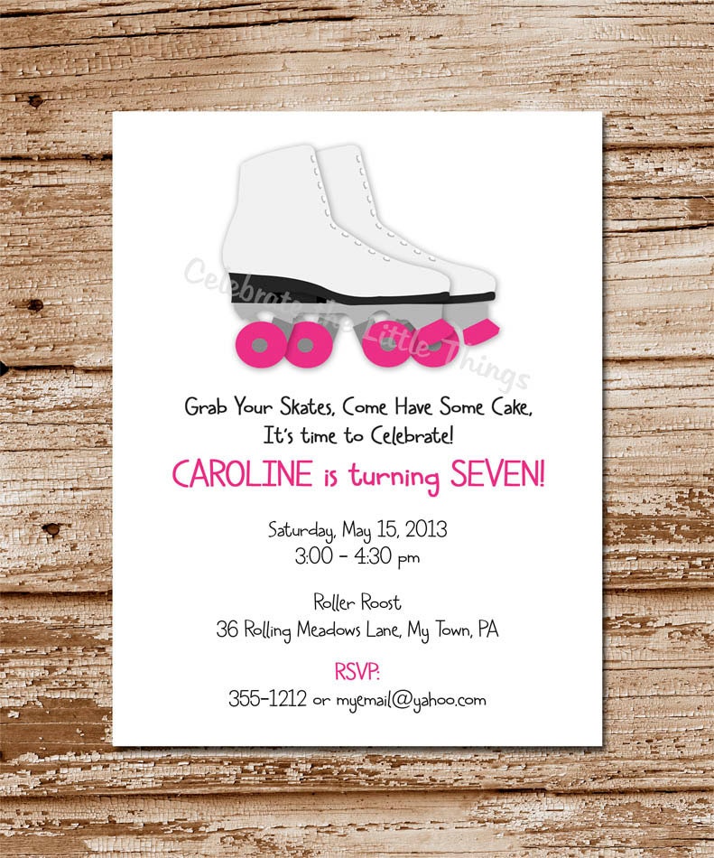 Roller Skating Invitation / Roller Blading / Skate / Personalized / Choose Boy, Girl, Twins / Printable PDF File Il_570xn