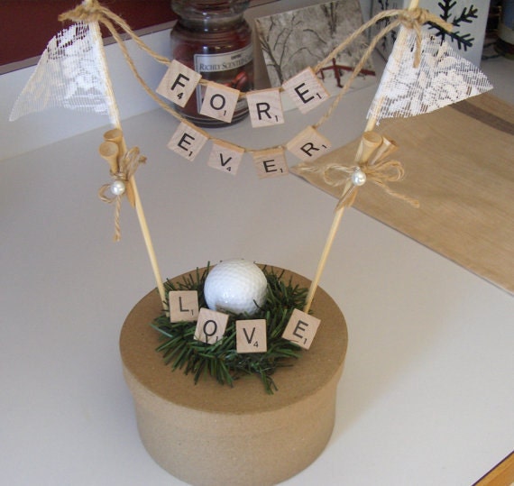 Golf Wedding Cake Topper Scrabble