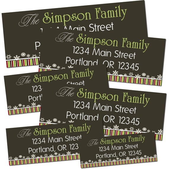 Christmas Return Address Labels - Printable Christmas Labels - Print Unlimited Copies Il_570xn