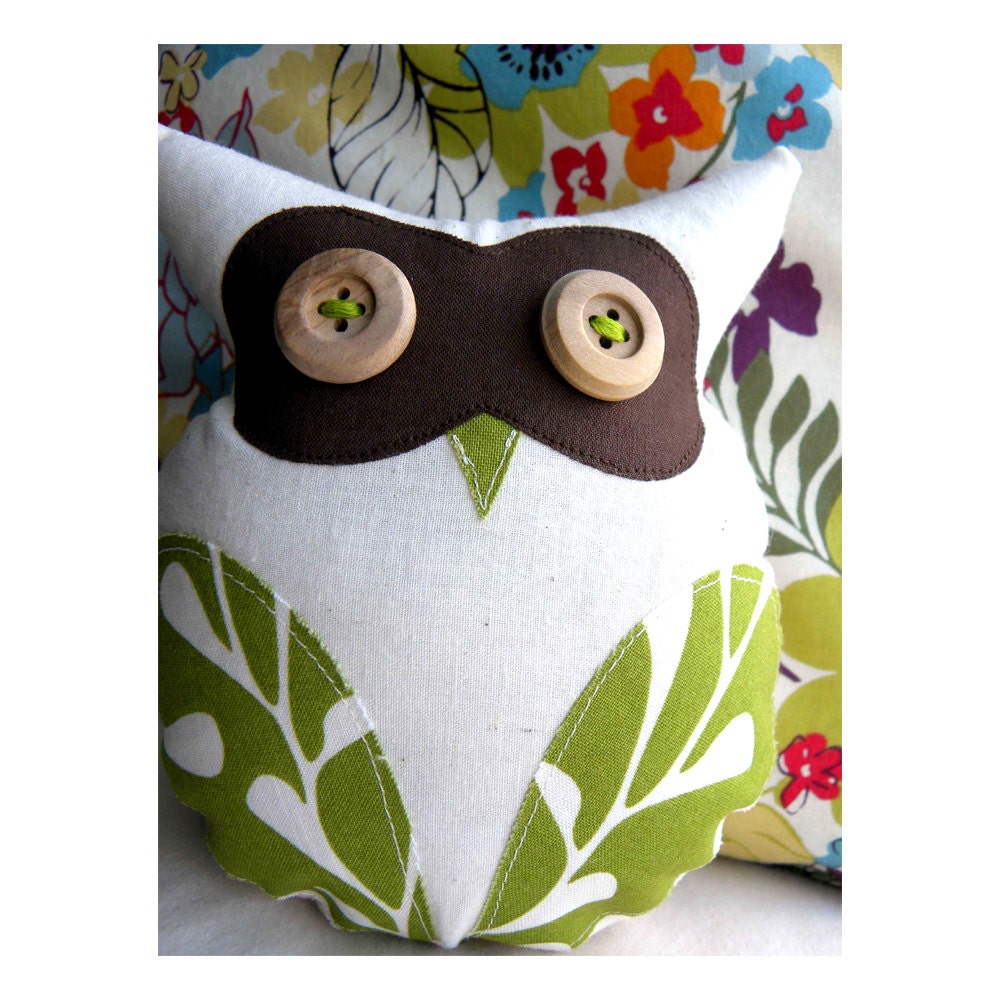 Owl Always Love You -- Plush Owl Lovey in Natural Olive and Mocha