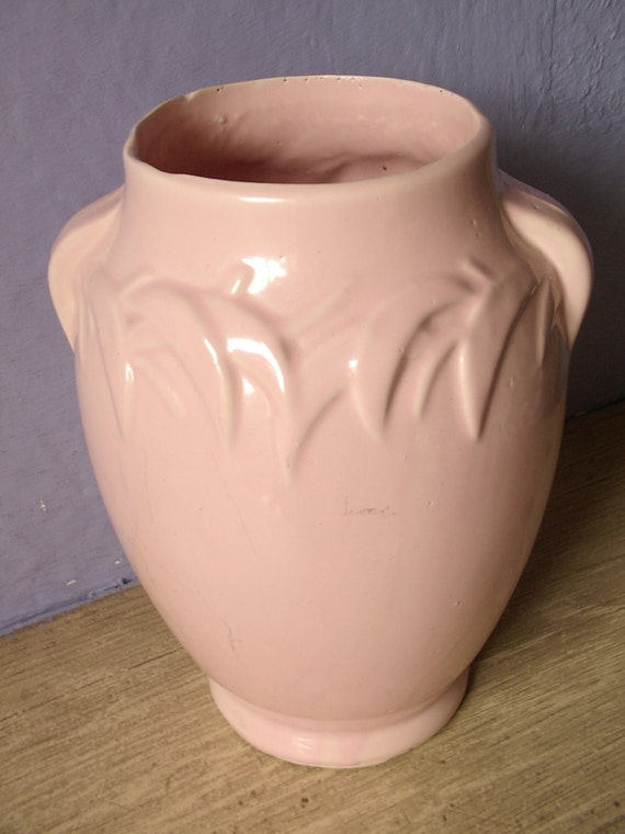 Antique 1940's McCoy Pottery Vase Pink Ceramic By ShoponSherman