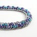 Chainmail bracelet, Viper Basket weave in turquoise, lavender, and purple