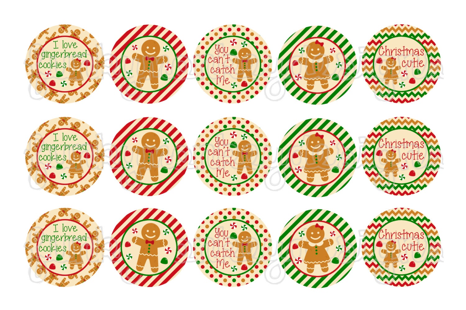 INSTANT DOWNLOAD ~Christmas Winter Holiday Gingerbread Cookie Man~ 4x6 Digital 1" Inch Bottle Cap Image/Digital Collage sheet Il_570xn