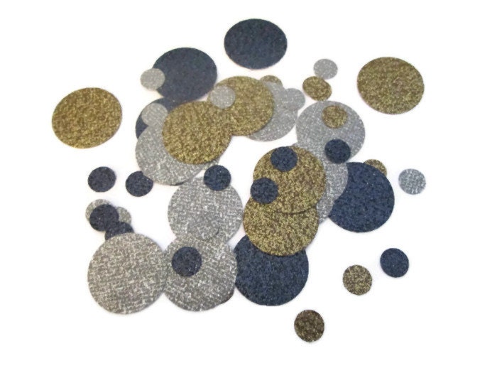 400 Piece Silver,Gold and Black Glitter Circle Confetti-Table Decor,Weddings, Fall in Love, Bridal Showers, Bling table decor, New Years Eve Il_570xn