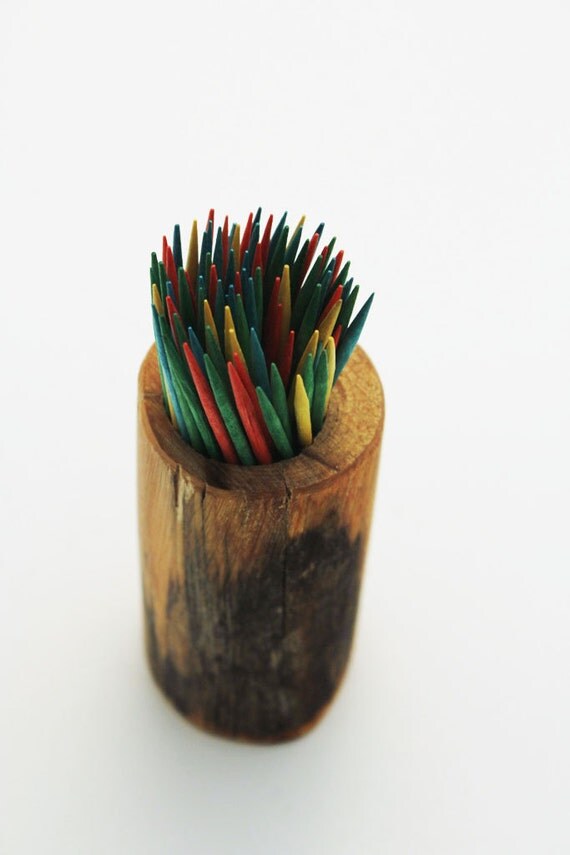 Reclaimed Wood Toothpick holder Rustic by BessiesCreations
