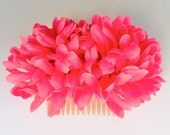Hot Pink Pin-Up Double Flower Hair Comb - VilmaRocket