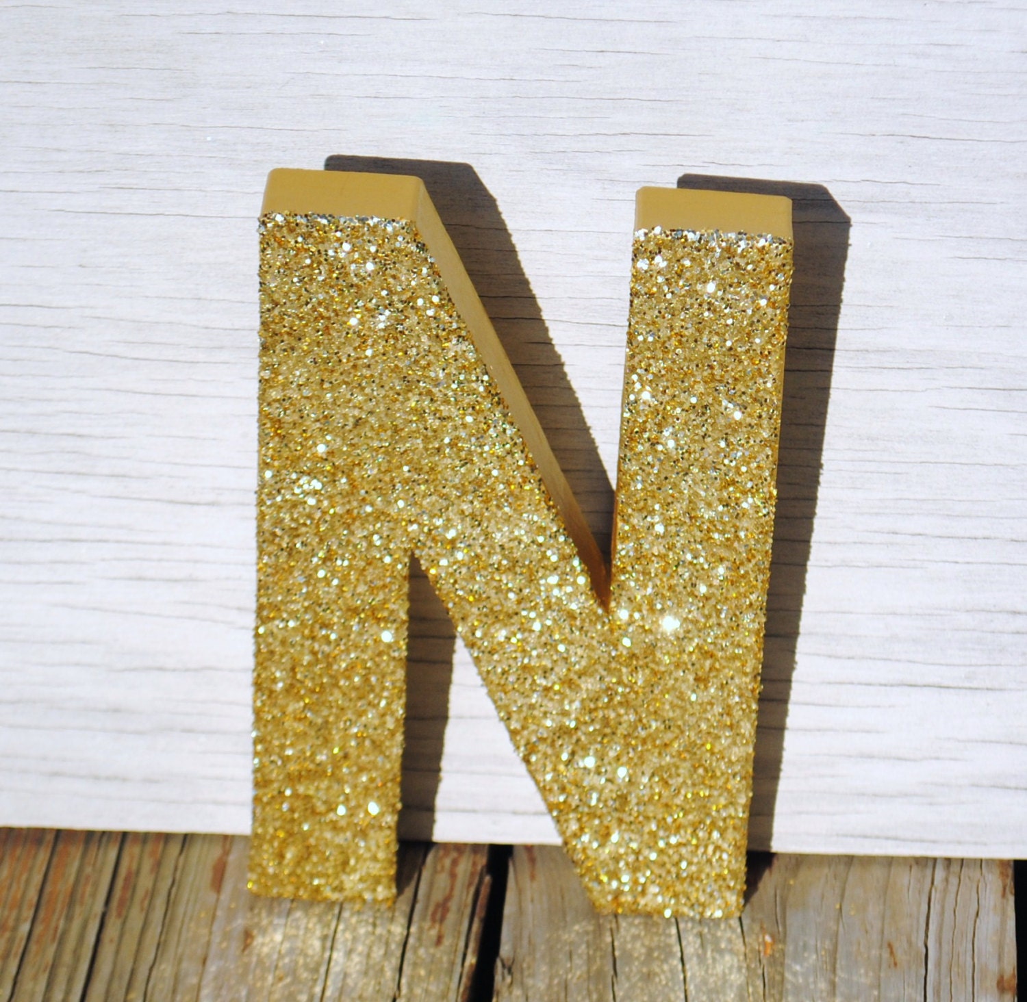 Gold Glitter Stand Up Decorative Birthday by LettersFromAtoZ