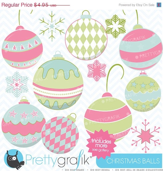 40% OFF SALE christmas balls clipart commercial use, vector graphics, digital clip art, digital images - CL436 Il_570xn