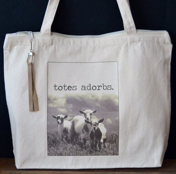 Totes Adorbs Canvas Bag Tote Bag Shoulder Bag by NebraskaLane