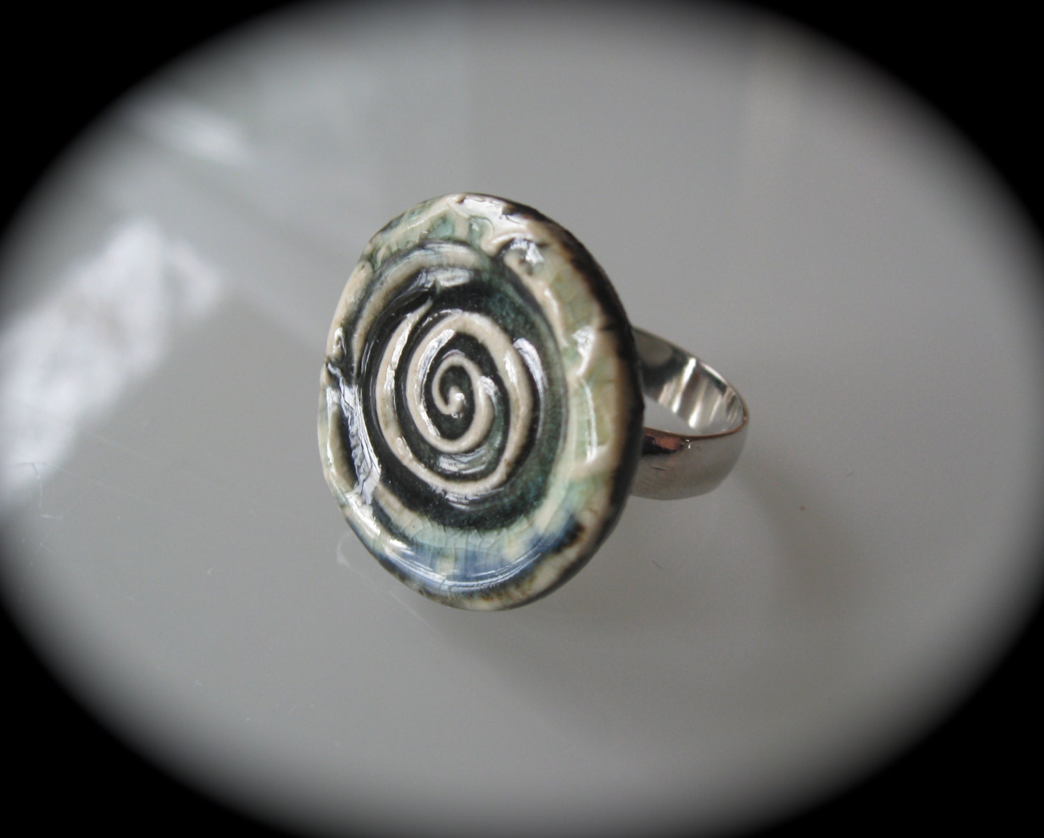 Spiral of Life Ceramic Ring - RGClayDesign