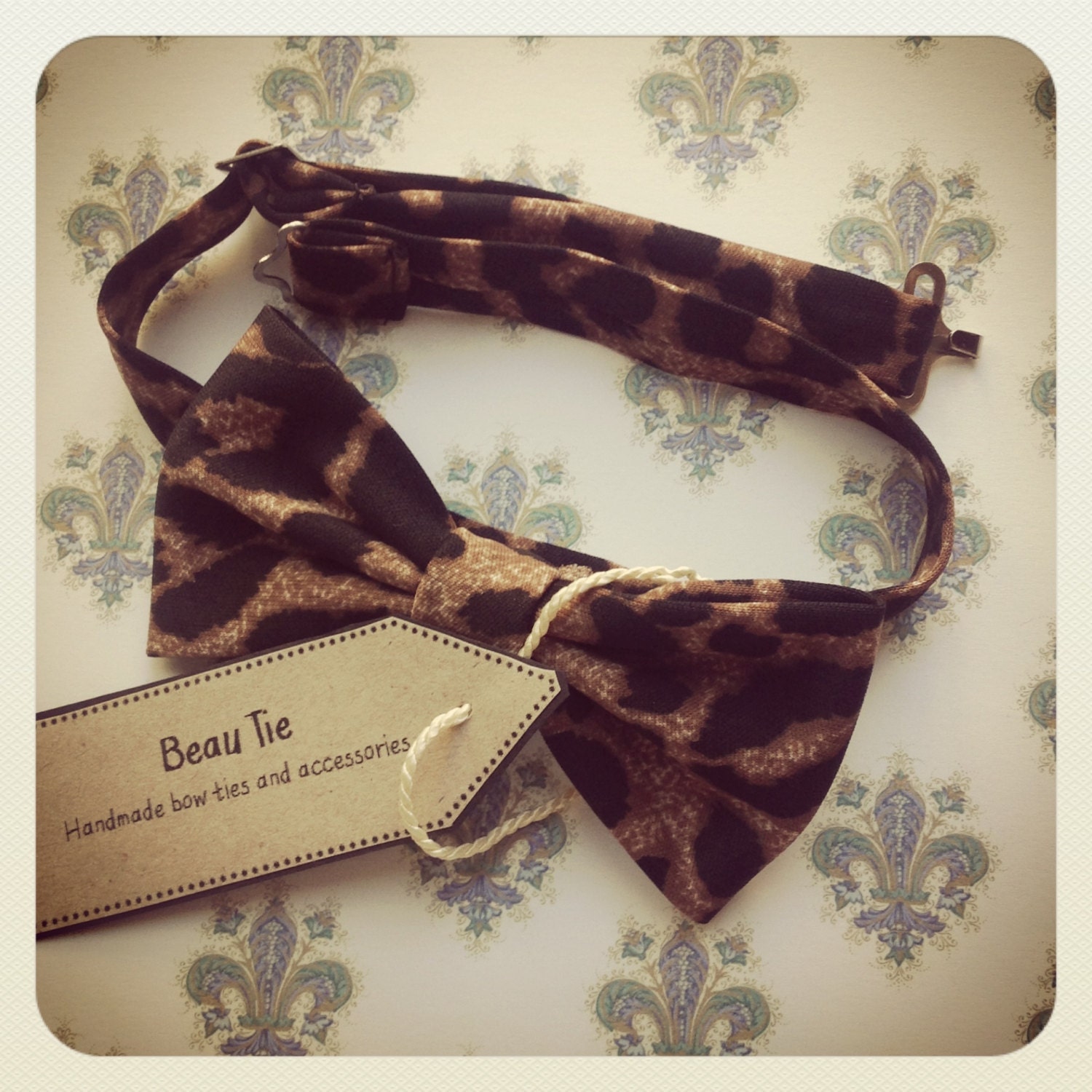 mens bow tie leopard print - leopard bow tie - print bow tie - animal print - leopard print