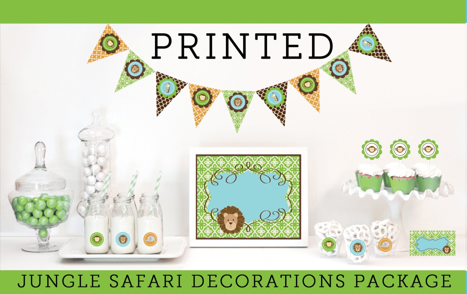 Popular items for jungle baby shower decorations on Etsy