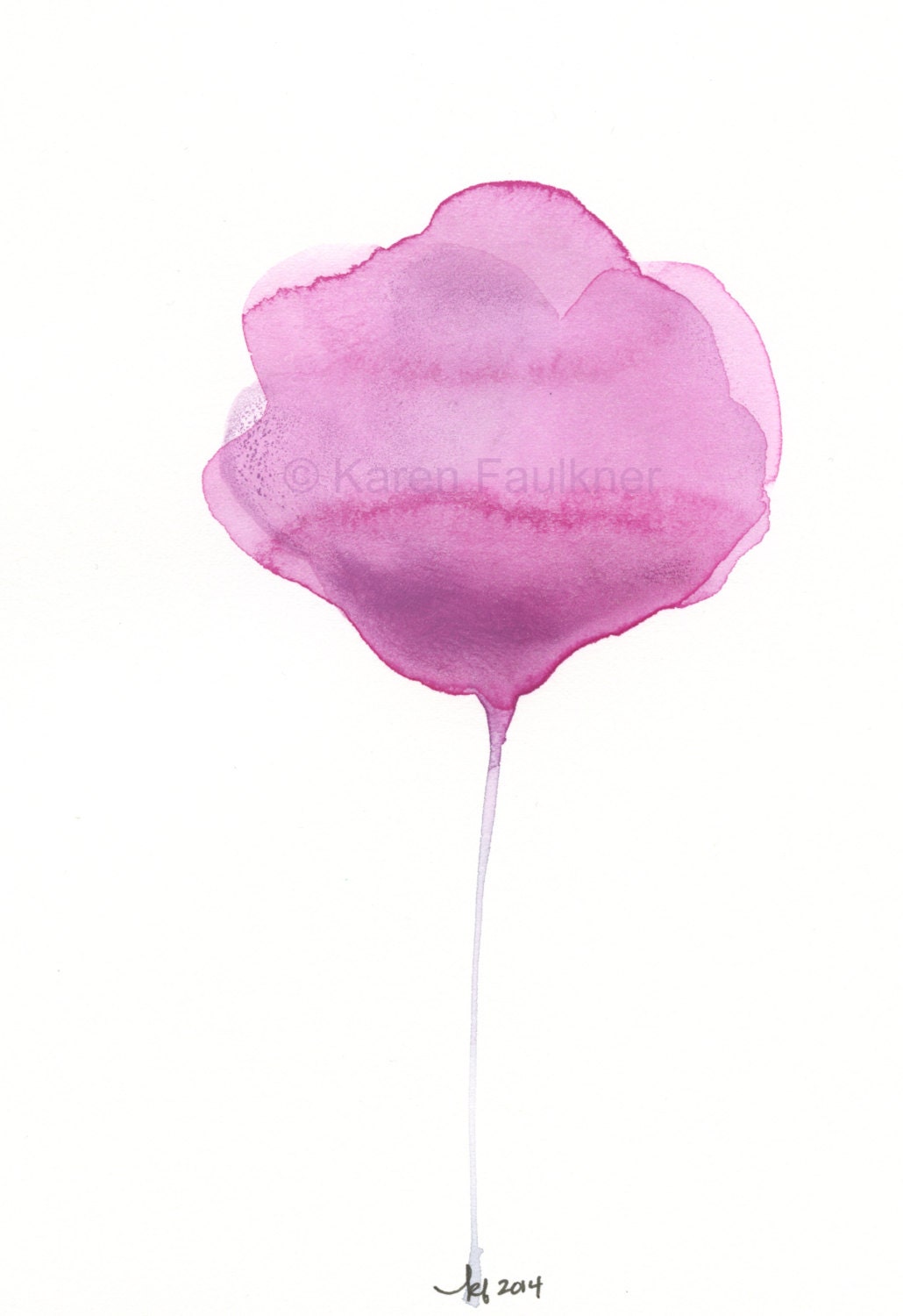 Art, Painting, Watercolor Painting: Bloom in Radiant Orchid - karenfaulknerart