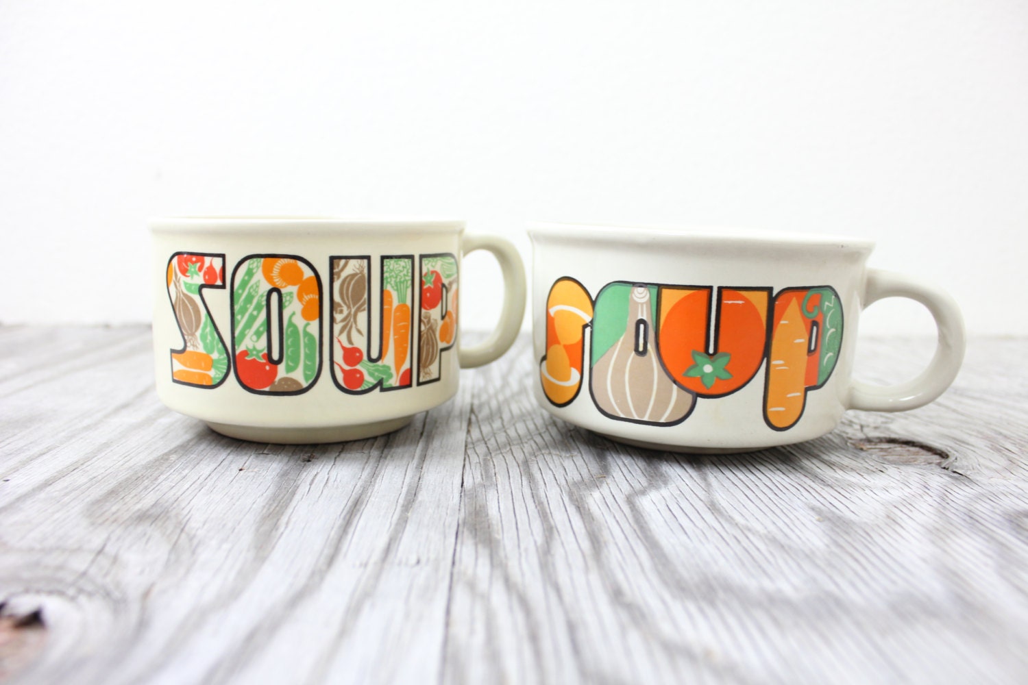 Vintage Retro "SOUP" Mugs - VintageWestCoast