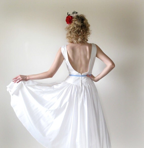 50’s Wedding Dress Vintage Pinup Low Back Full