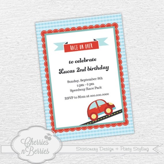 Cars - Printable Invitation Card Il_570xn
