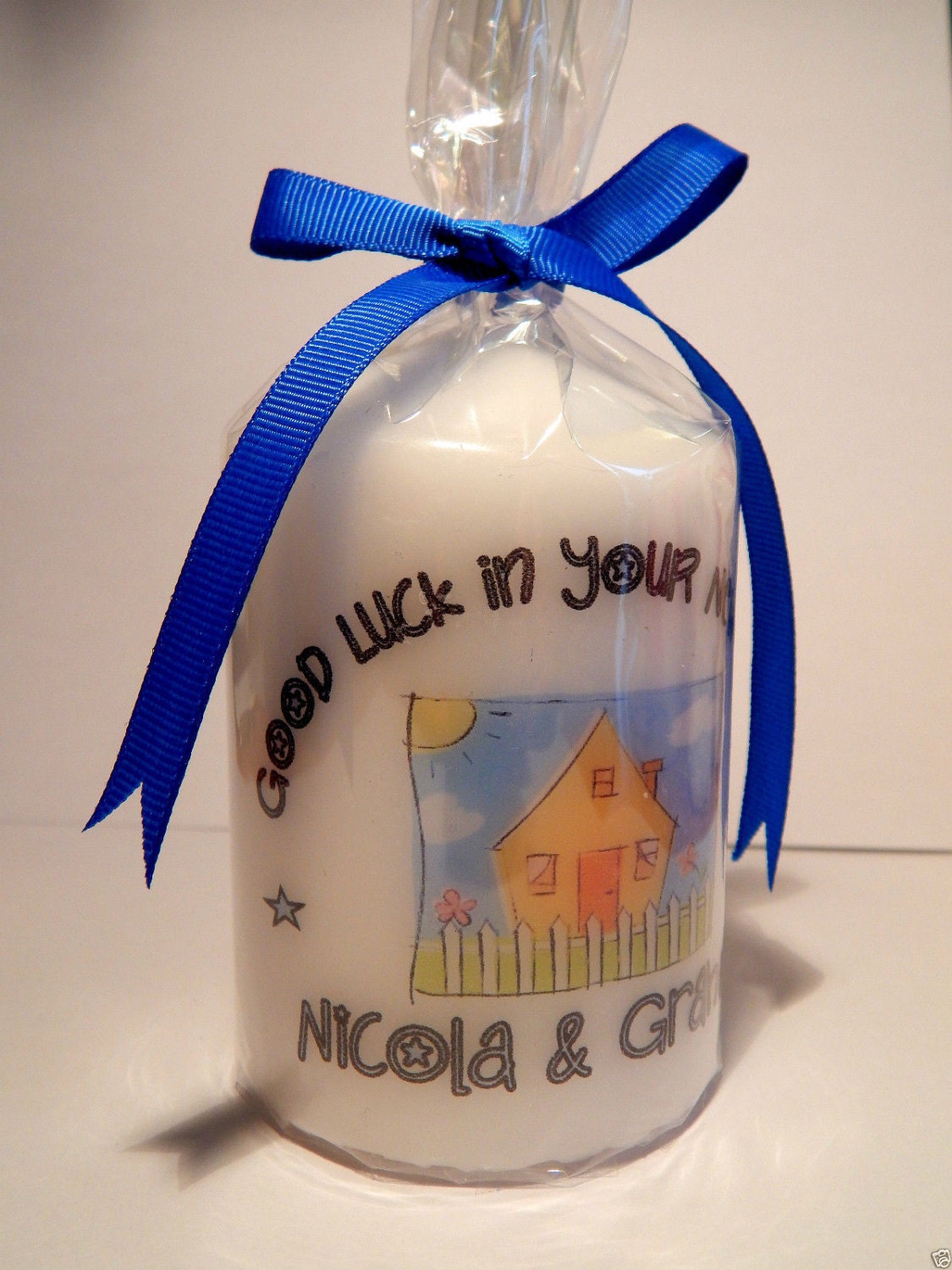 Good Luck New House/Home Personalised Candle Gift by Trysordy