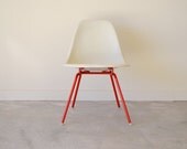 Eames for Herman Miller Fiberglass Side Chair - LSX - Parchment Side Chair - Powder Coated Base - Step3CoOp