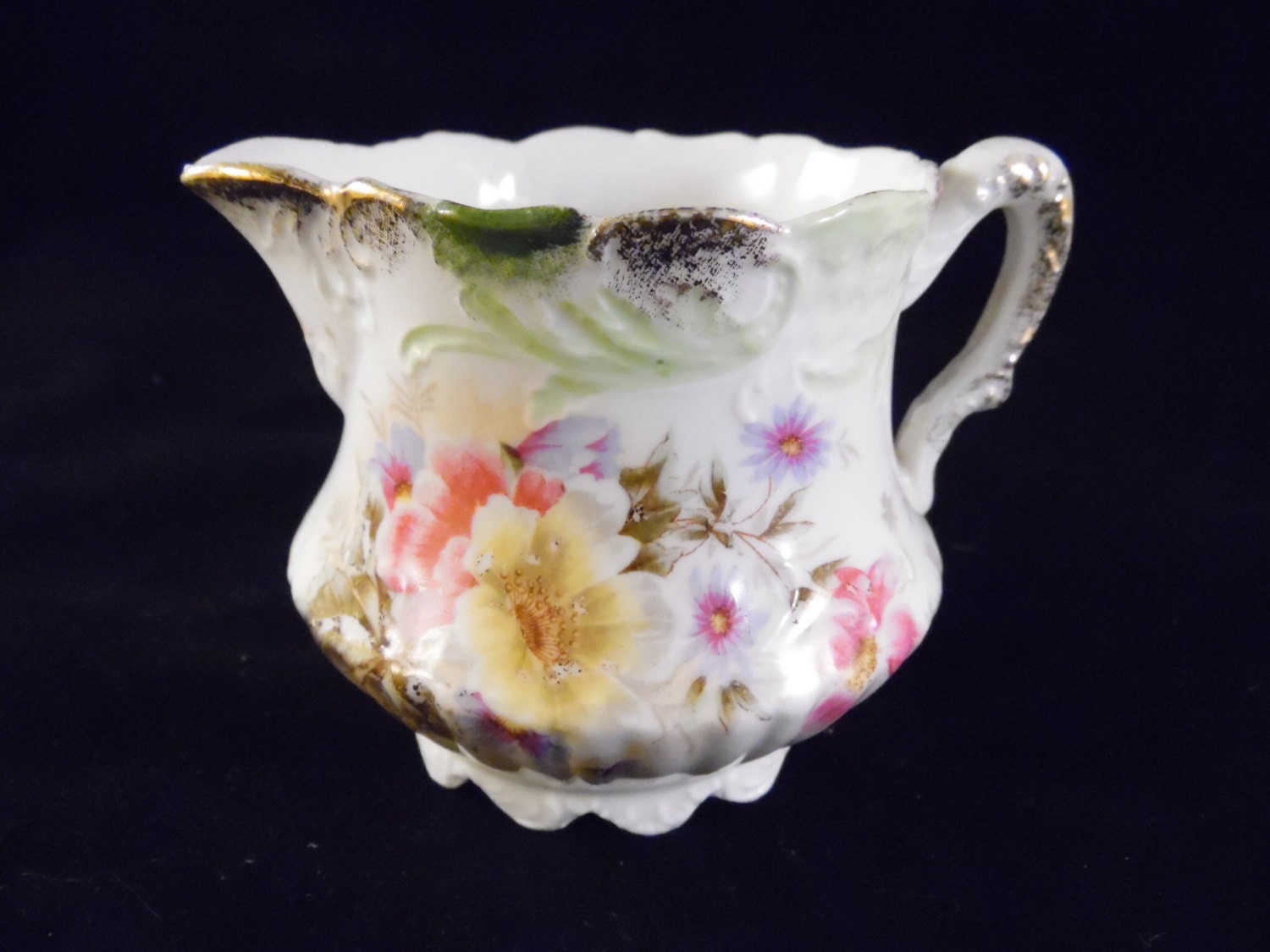 Vintage Floral Cream Pitcher Creamer