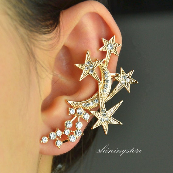 Moon Star Ear Cuff I Love You To The Moon And By Shiningstore