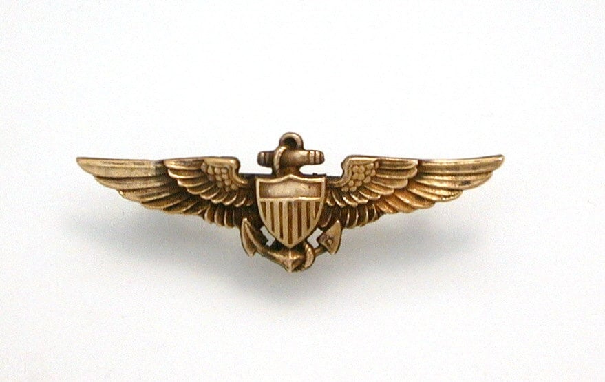 Wwii Usmc Marine Corps Pilot Wings Gold Filled Sterling Us